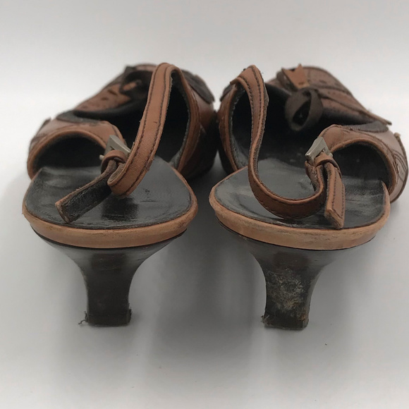 VTG Prada Point Toe Wingtip Slingback Heeled Mule - Picture 4 of 5